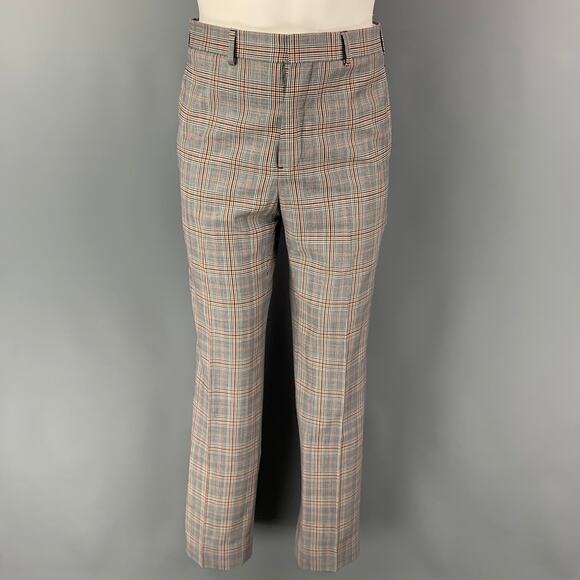 BLACK FLEECE Size 38 Grey Navy White Plaid Wool Notch Lapel Suit - Picture 5 of 11